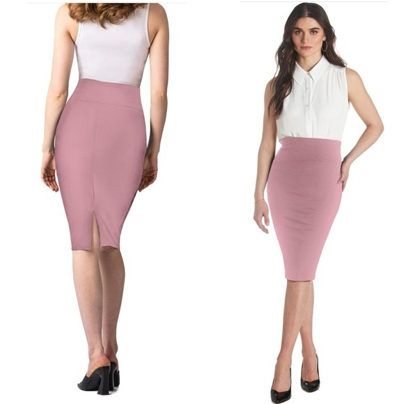 Dresses & Skirts - NWT Women Premium Nylon Ponte Stretch Office Pencil‎ Skirt High Waist SIZE LARGE